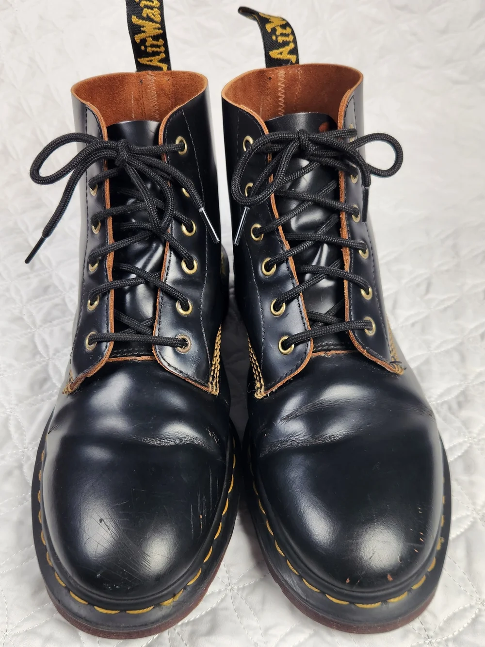Dr. Martens 101 Arc 6-Eye Lace-Up Black Leather Boots Men's Size 11
